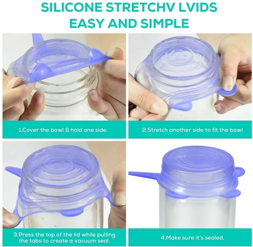 Silicone Stretch Lids,13Pc Small Lids,Reusable Durable Silicon Food Storage Cover for Cups Small Bowls Soda Can Oui Yogurt Jars