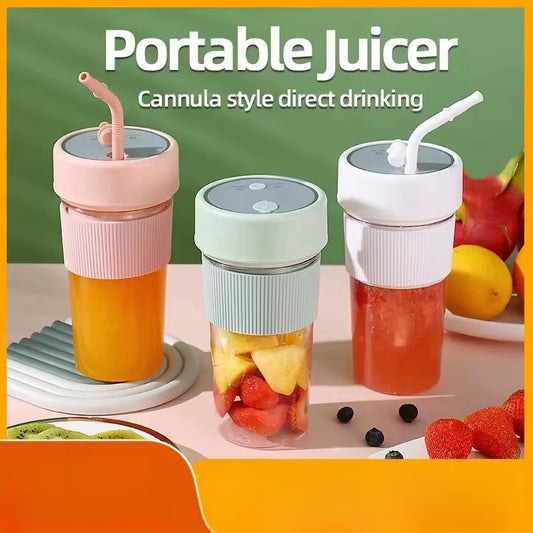 Mini Electric Rechargeable Portable Wireless Juicer Cup 6 Blades Fruit Smoothie Blender Puree Mixer