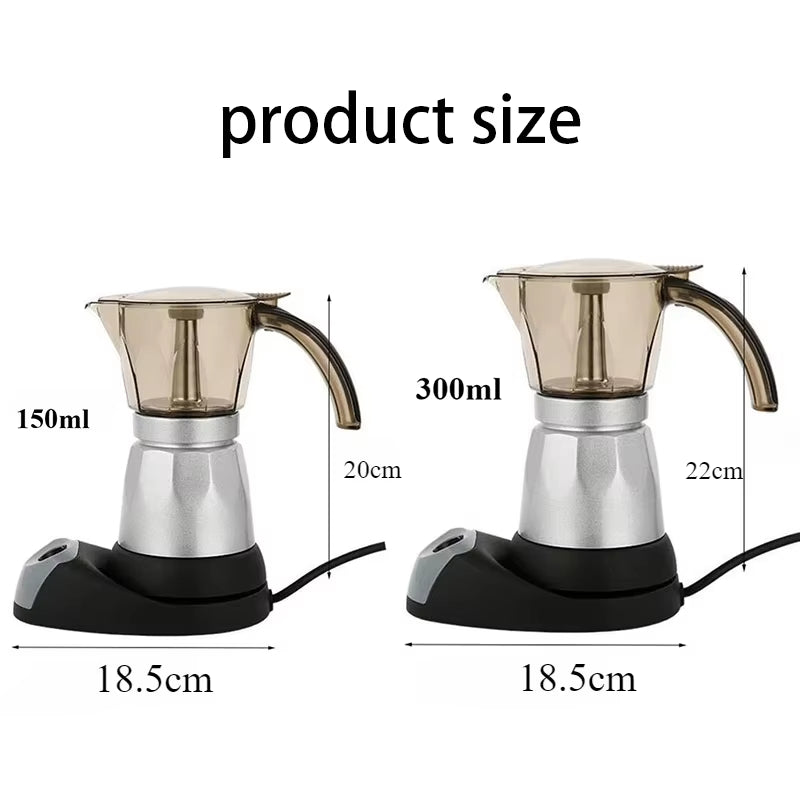 Electric Coffee Maker Italian Cuban Brewing Espresso Moka Pot Detachable Electric Coffee Maker for Home Kitchen Office Cafe Use