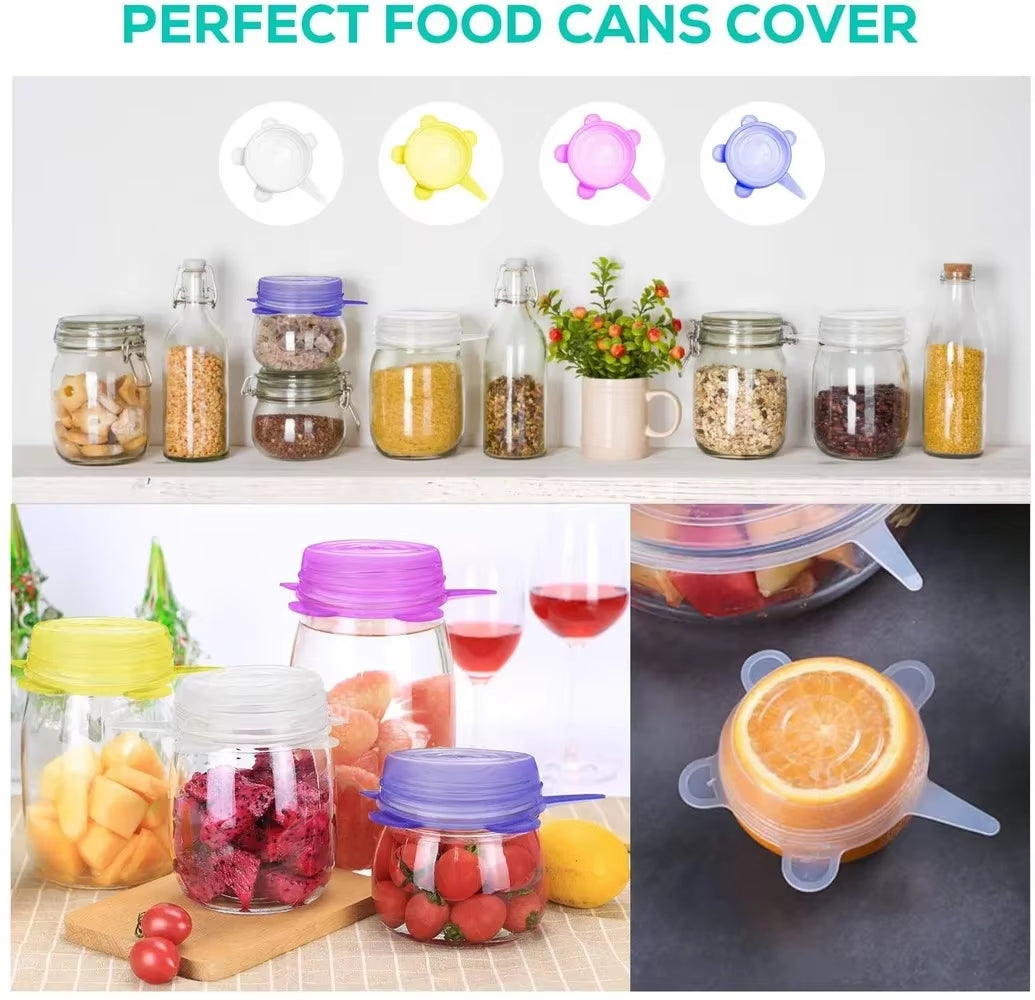 Silicone Stretch Lids,13Pc Small Lids,Reusable Durable Silicon Food Storage Cover for Cups Small Bowls Soda Can Oui Yogurt Jars