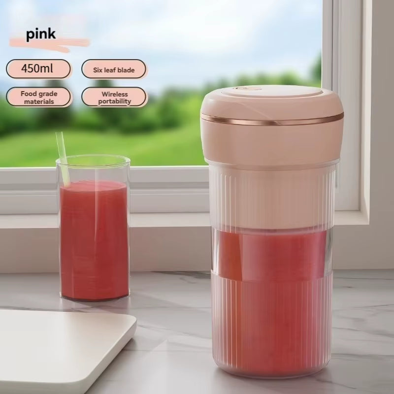 Mini Electric Rechargeable Portable Wireless Juicer Cup 6 Blades Fruit Smoothie Blender Puree Mixer