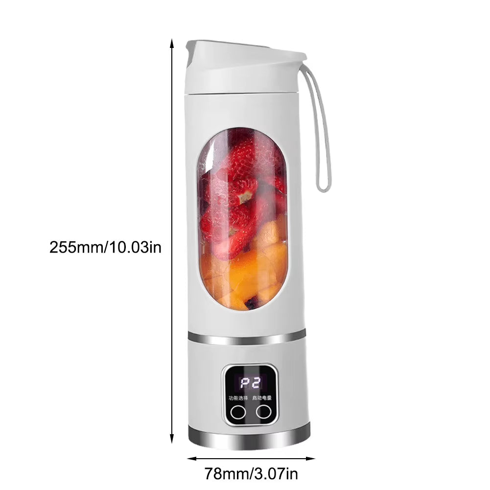 Portable Electric Juicer USB Wireless Charging Mini Juicer Bottle 450Ml Cup Fruit Mixer Electric Handheld Blender for Home