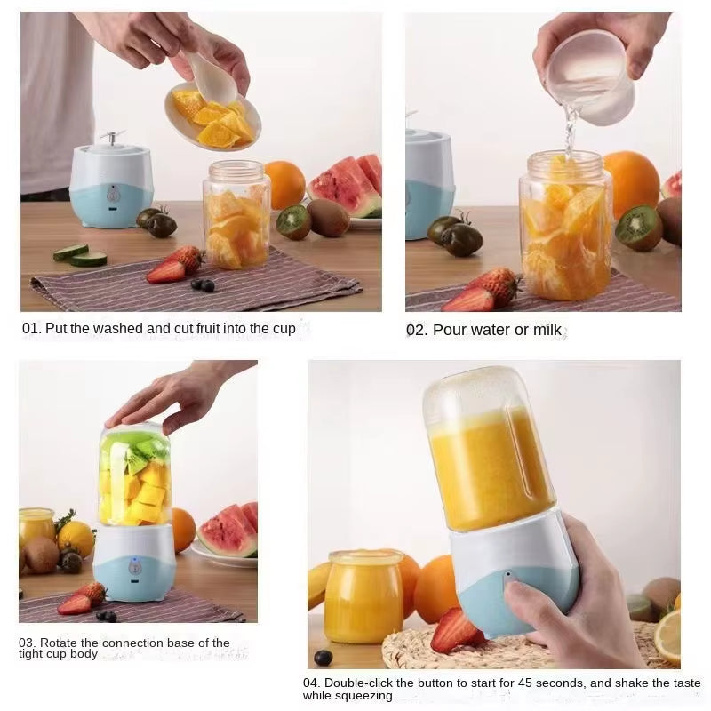 Portable Blender USB Rechargeable Mini Juicer Blender Household Mixer Machine for Juices Shakes and Smoothies Juice Extractor