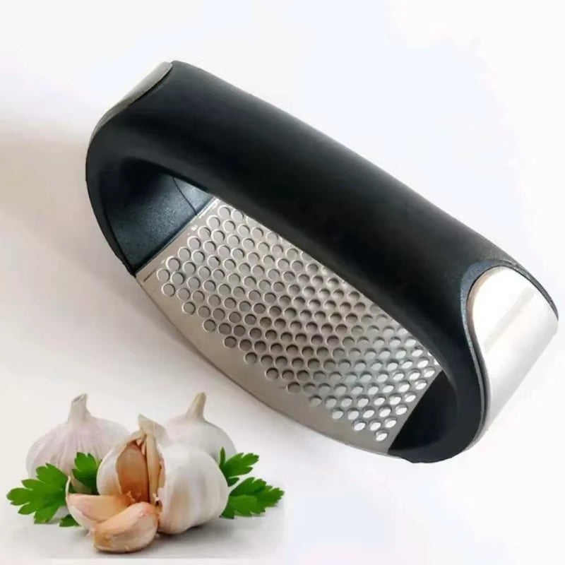 Stainless Steel Manual Circular Garlic Press Masher Garlic Chopped Garlic Tool Curve Fruit Vegetable Tool Kitchen Gadget