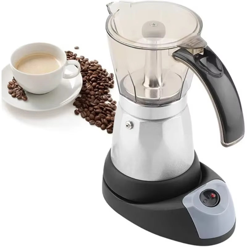 Electric Coffee Maker Italian Cuban Brewing Espresso Moka Pot Detachable Electric Coffee Maker for Home Kitchen Office Cafe Use