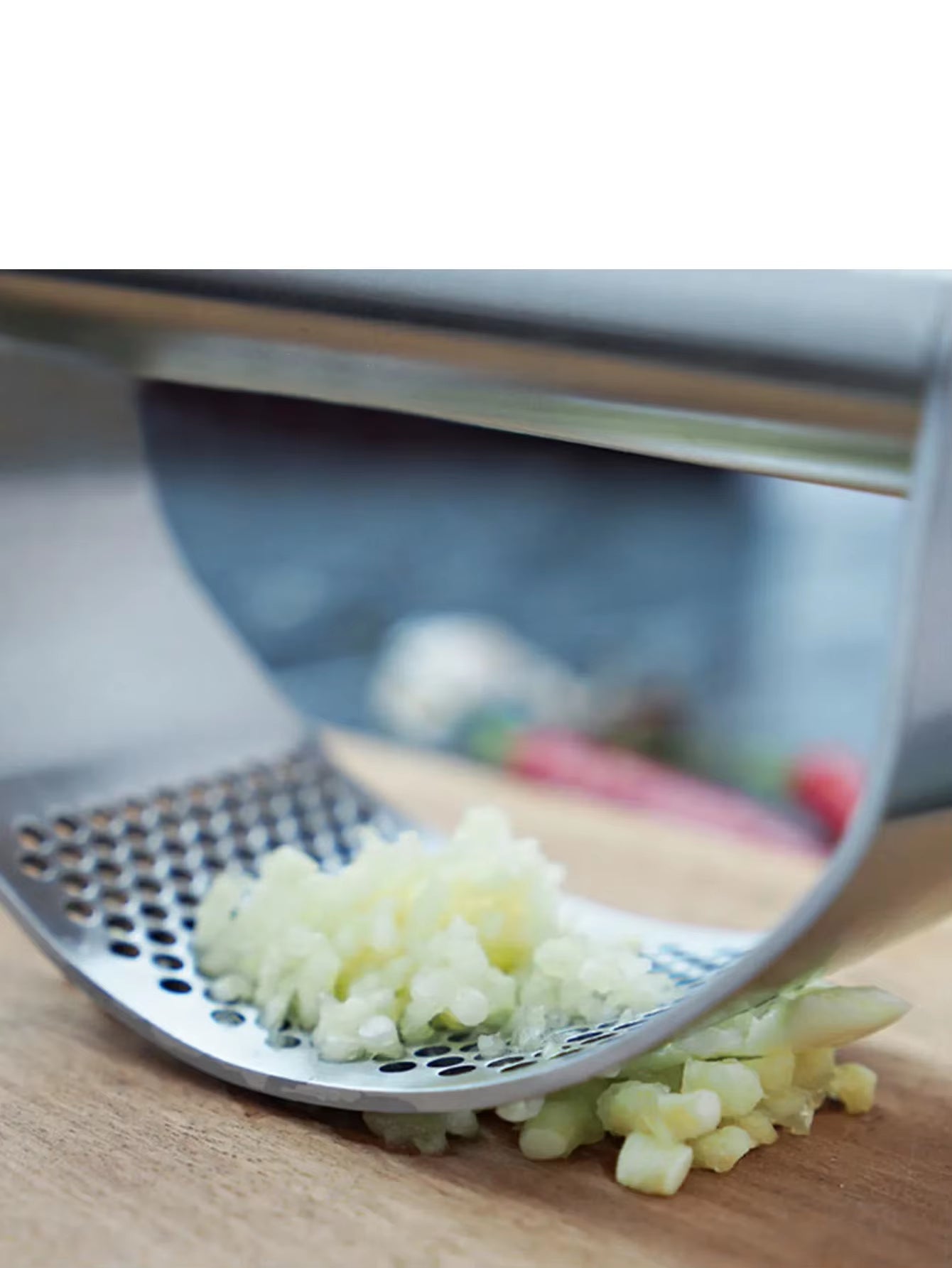 Manual Stainless Steel Garlic Mincer, Garlic Crusher Press for Fruits & Vegetables, Kitchen Food Processor Tool