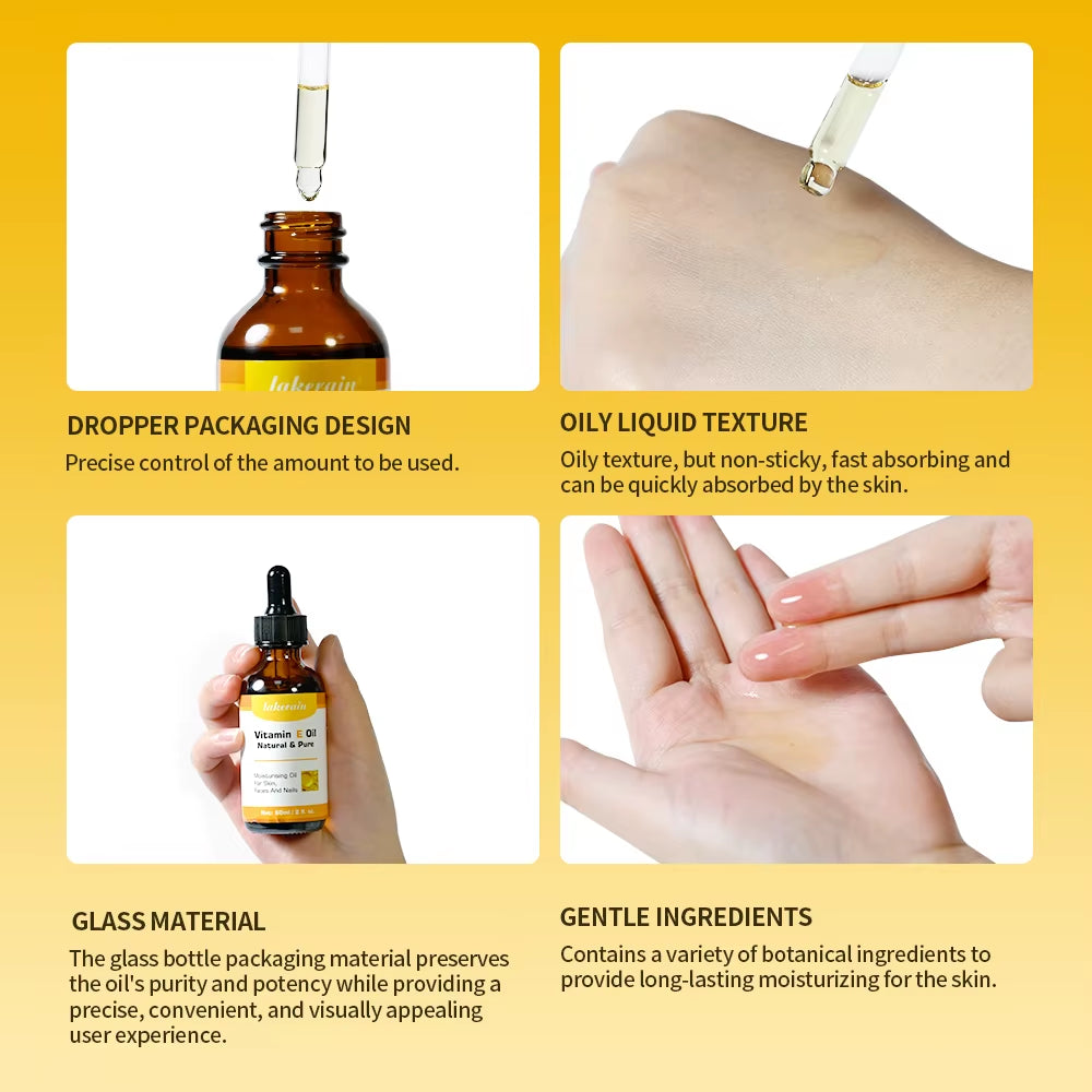 Vitamin E Oil Blend Natural Hexane Free Provides Intense Moisturization and Antioxidant for Scars Skin Face &Full Body