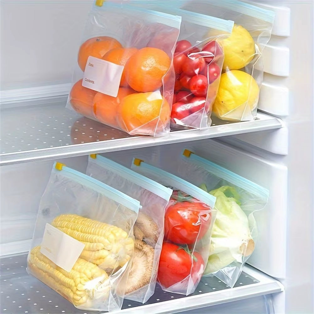 10/15/20PCS Silicone Food Storage Leakproof Reusable Stand up Zip Shut Bags Cup Fresh Food Storage Bag Refrigerator Fresh Wrap