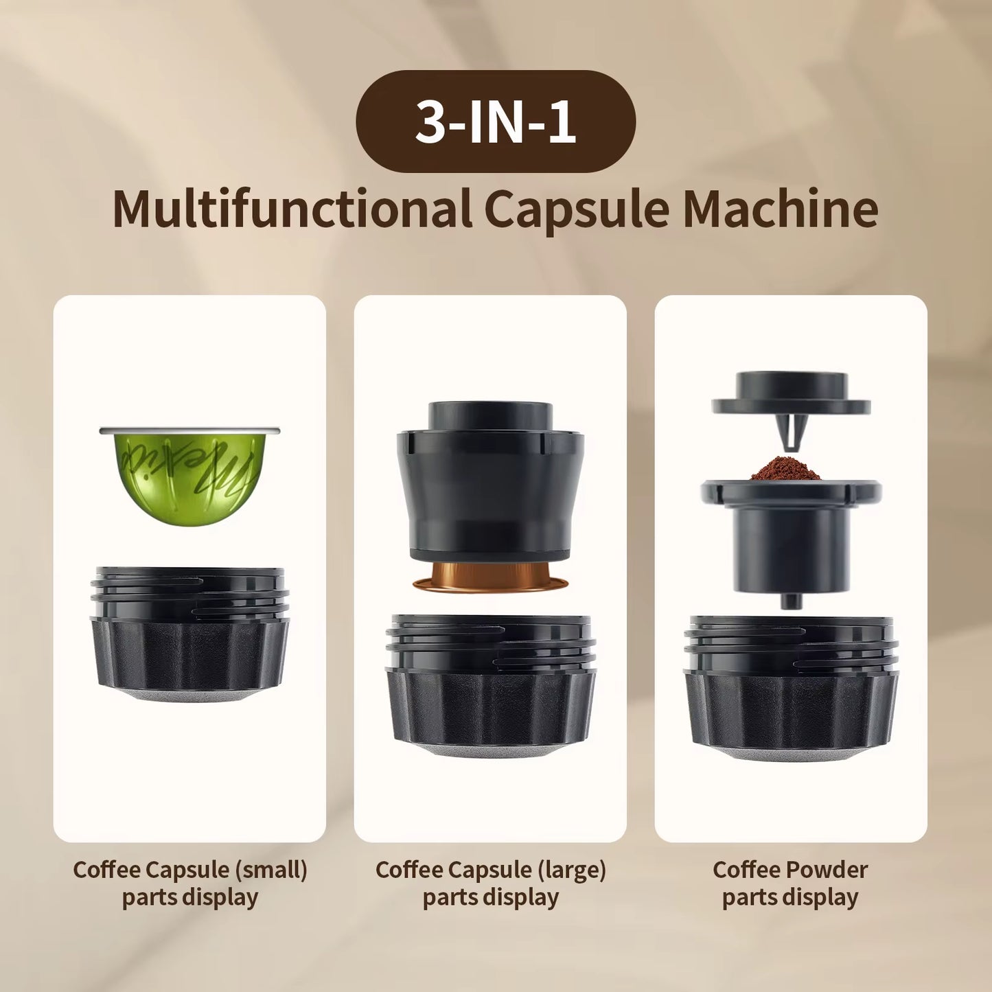 Portable Coffee Machine Wireless Electric Espresso Coffee Maker for Capsule Coffee Powder Travel Camping Coffee Maker