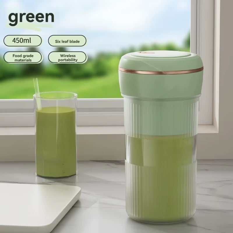 Mini Electric Rechargeable Portable Wireless Juicer Cup 6 Blades Fruit Smoothie Blender Puree Mixer