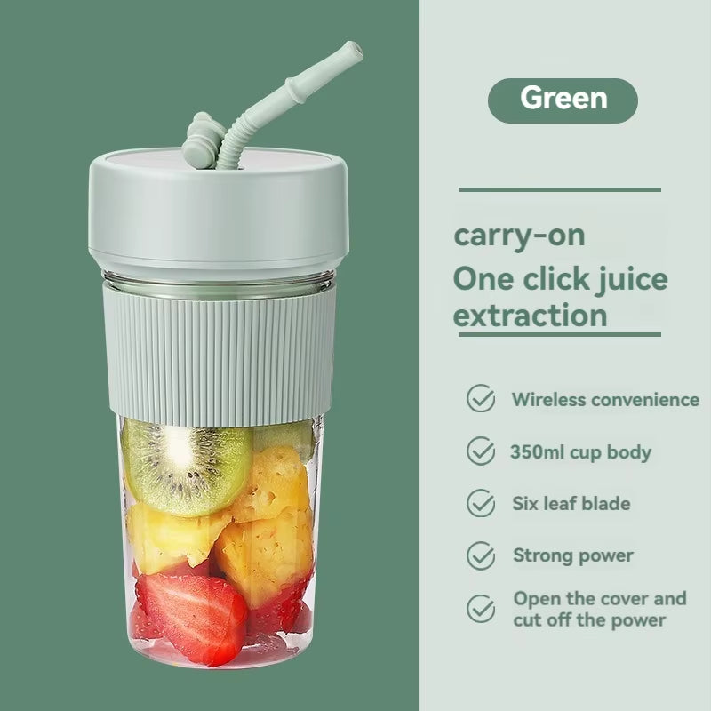 Mini Electric Rechargeable Portable Wireless Juicer Cup 6 Blades Fruit Smoothie Blender Puree Mixer