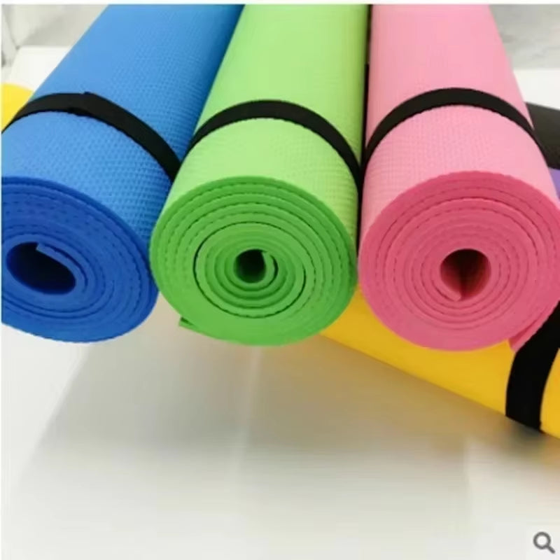 4MM Thick 173Cmx61Cm Yoga Mats Non-Slip Exercise Mat Fitness Tasteless Pilates Workout Gym Mats with Bandage Sports Fitness