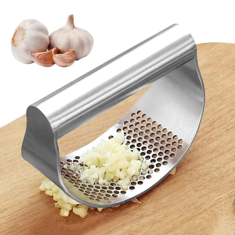 2024 New Manual Stainless Steel Garlic Mincer Garlic Crusher Press for Fruit Vegetable Kitchen Gadget Manual Food Processors